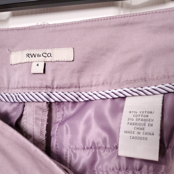 RW&CO cotton cropped pants suit bottoms lilac purple grey 4 fits XS pastel - Picture 9 of 10